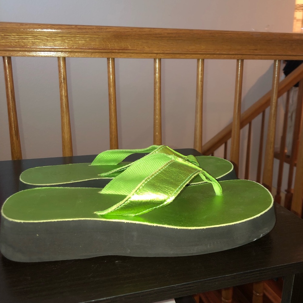 y2k neon green platforms size 10/11